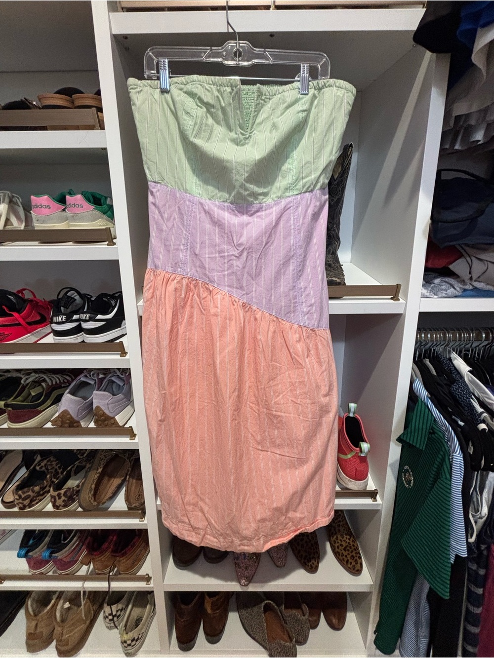 Maeve Strapless Colorblock Dress from Anthropologie